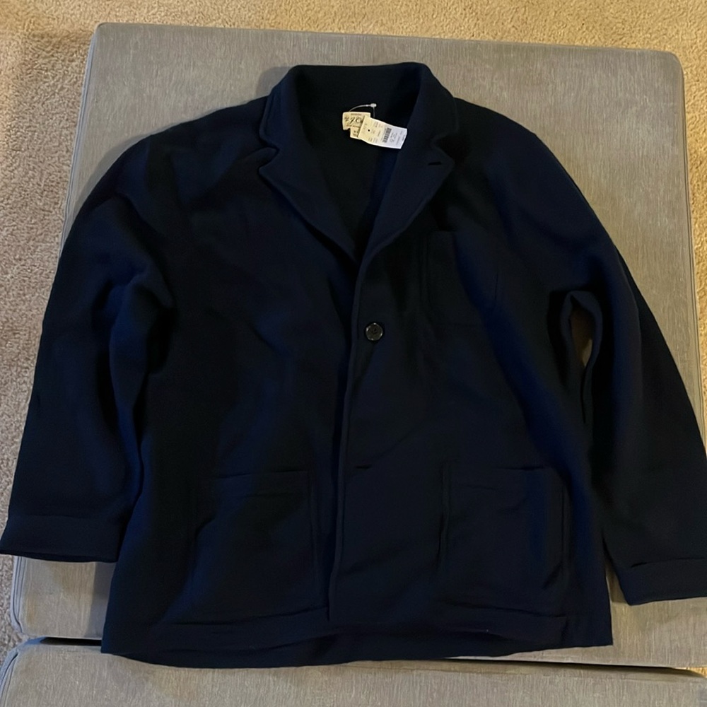 J Crew Factory Merino Wool Sweater Blazer; XL; Navy